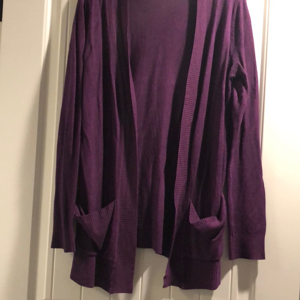 Purple Open Front Cardigan